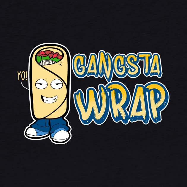 Cute & Funny Gangsta Wrap Yo! Burrito Rap Food Pun by theperfectpresents